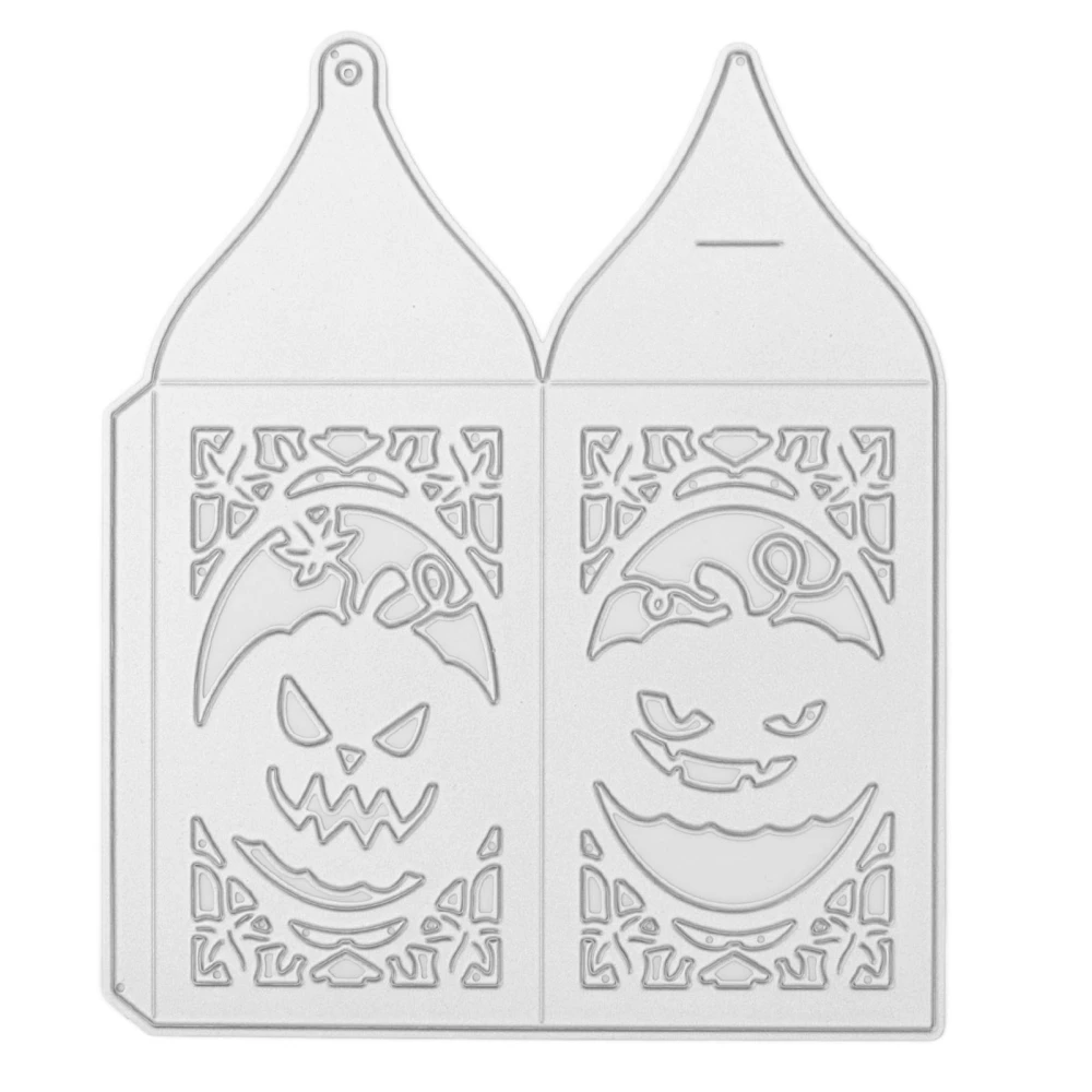 DIY Hollow Cutting Dies Halloween Pumpkin Lantern Shaped Scrapbook Stencils for Festival