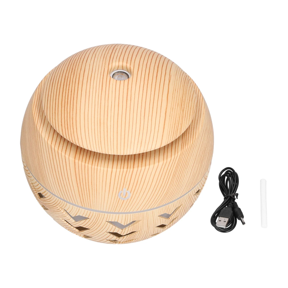 130ml Air Humidifier USB Aromatherapy Wood Grain Humidifier with 7 Colors LED Light 5V 1A