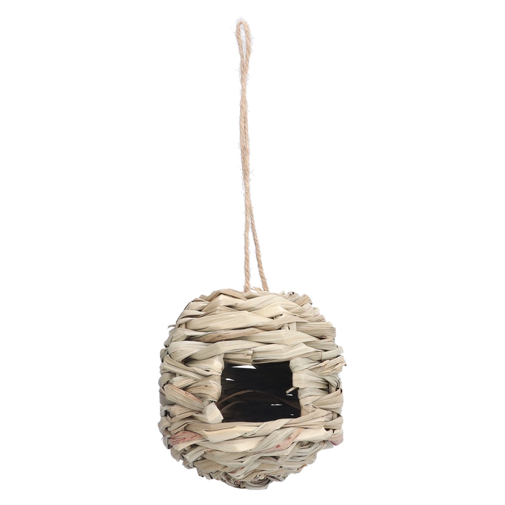 Grass Bird House Outside Natural Grass Hand Woven Hanging Bird House for Garden Terrace Lawn