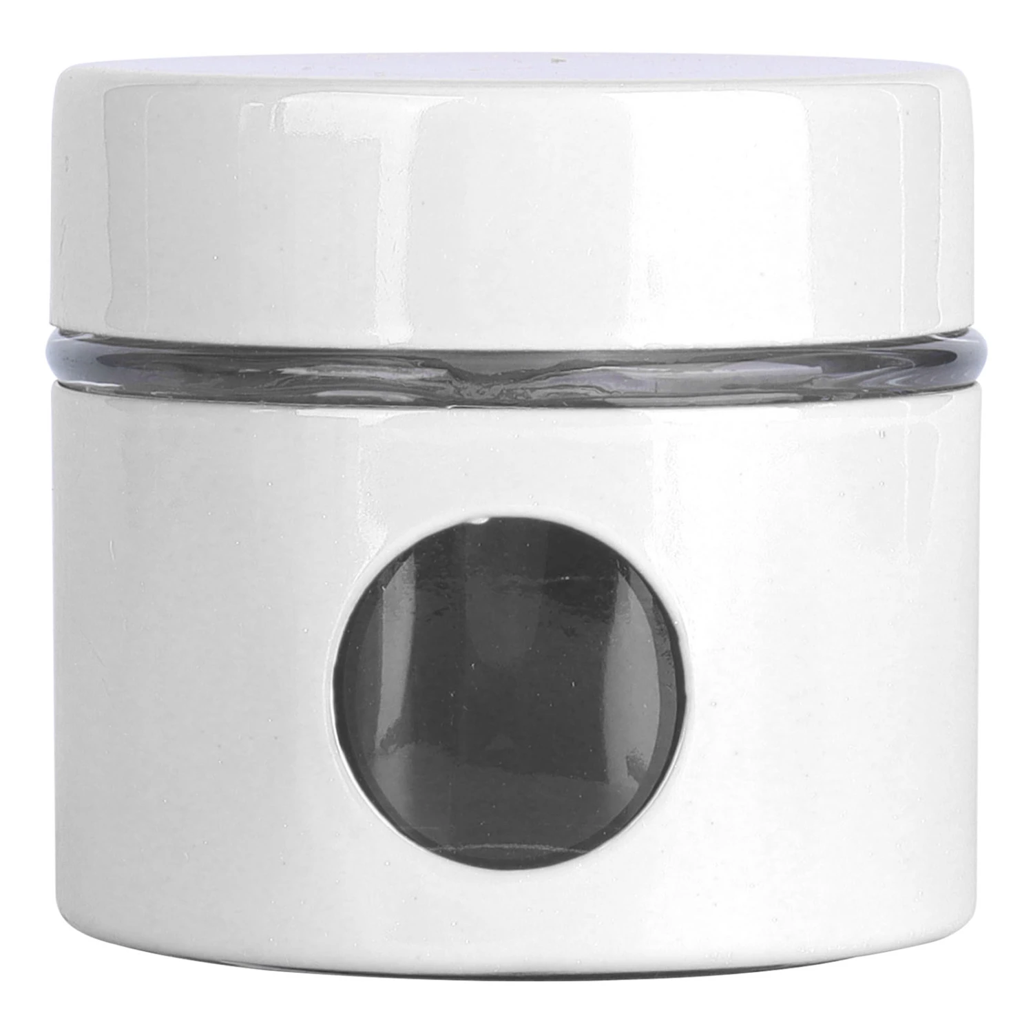 Coffee Bean Container Iron Glass Mini Sealed Jar Kitchen Storage Tank for Beans TeaWhite