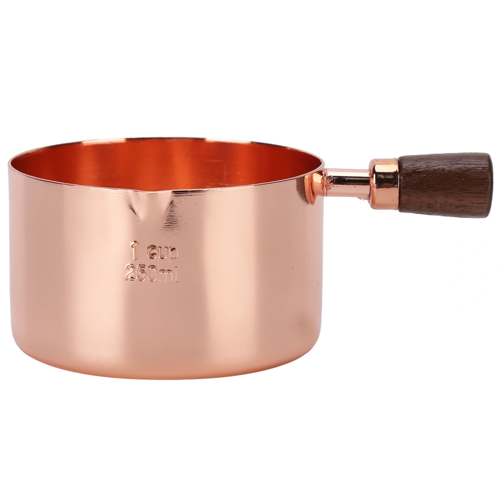 Sauce Pan Wooden Handle Rose Gold Stainless Steel Sauce Pot for Cooking Kitchen Ware1cup