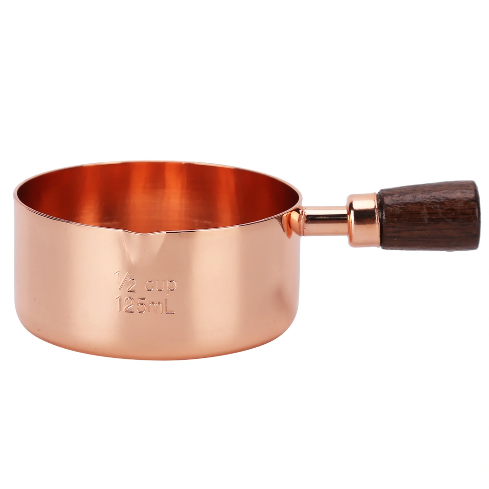 Sauce Pan Wooden Handle Rose Gold Stainless Steel Sauce Pot for Cooking Kitchen Ware1/2cup