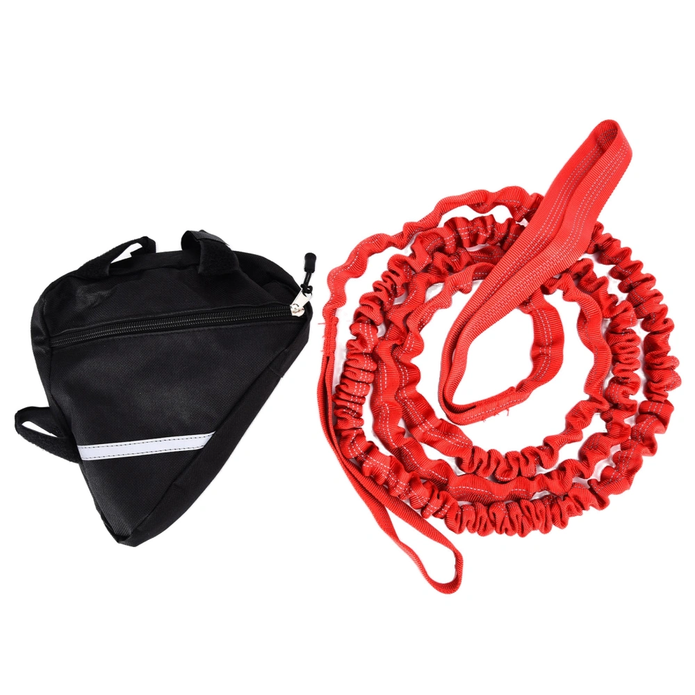 Bicycle Tow Rop Nylon Adjustable Sturdy Portable Bungee Traction Rope for Outdoor CyclingRed