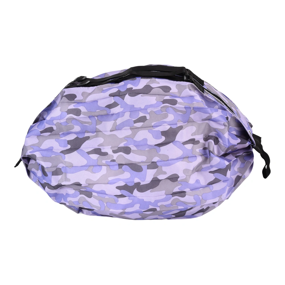 High Capacity Storage Bag Travel Single Shoulder Waterproof Shopping Bag Portable Folding Storage BagPurple Camouflage