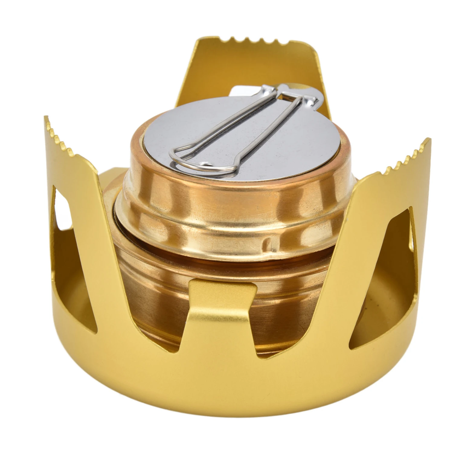Camping Stove Windproof Vaporizable Portable Liquid Spirit Stove with Stand for Outdoor CampingYellow