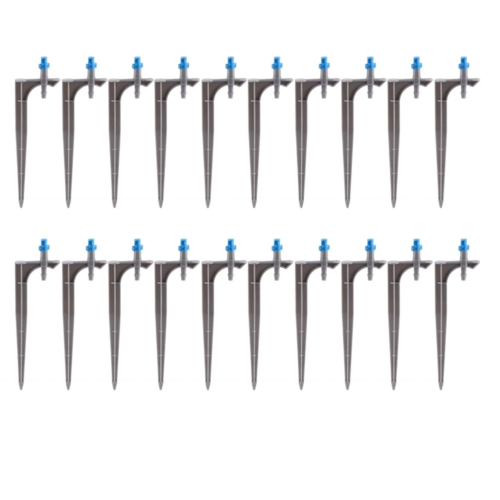 20Pcs/Bag Irrigation Dripper with Ground Insert Fruit Tree Drip Irrigation Emitters for Gardening90 Degree (Blue)