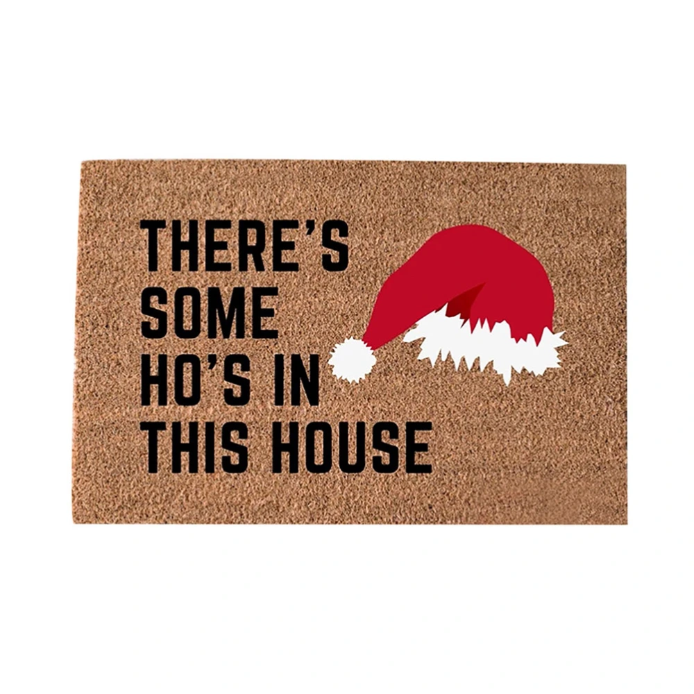 Christmas Door Mat Carpet Cartoon Hat Letter Bath Carpet Non Slip Toilet Mat Entrance Bathroom Absorbent Mat Door Mats