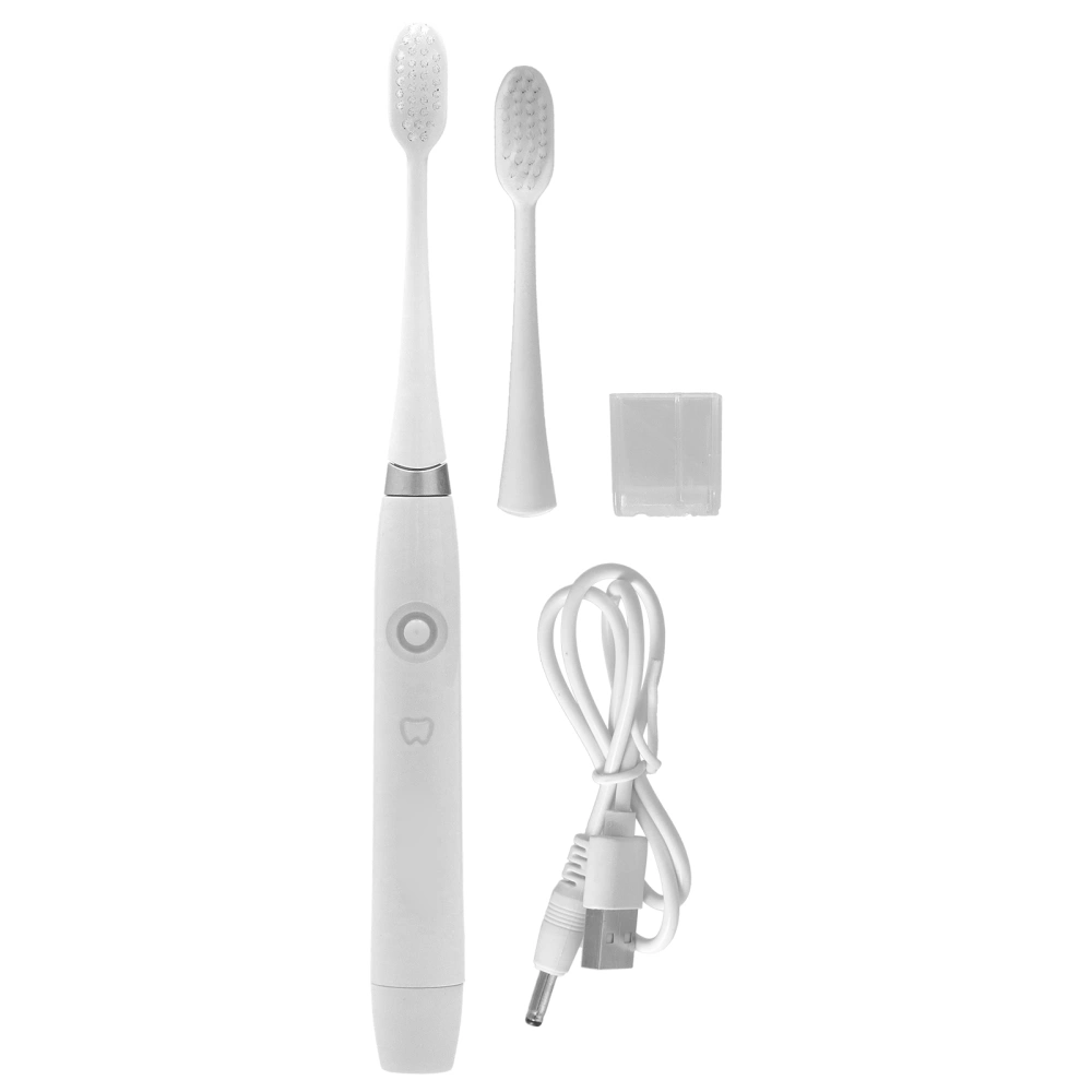 Rechargeable Electric Toothbrush Smart Timing Frequency Conversion Sonic Toothbrush for AdultCheese White