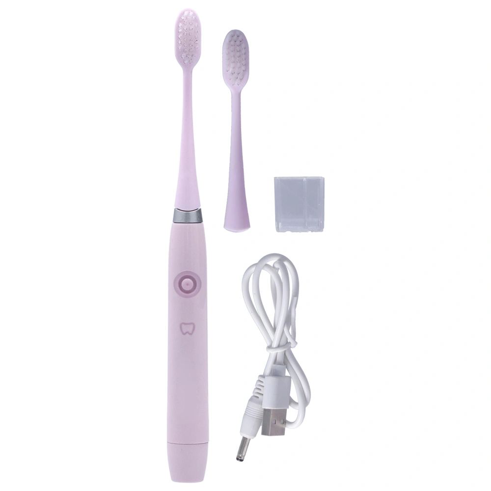 Rechargeable Electric Toothbrush Smart Timing Frequency Conversion Sonic Toothbrush for AdultRose Pink