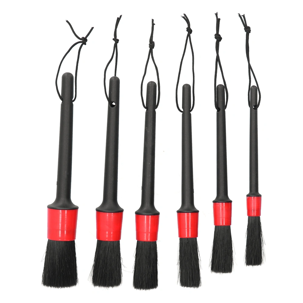 6Pcs Car Detailing Brushes Cleaning Brush Set for Wheels Tire Interior Exterior Air Vents Cleaning Tools Kit