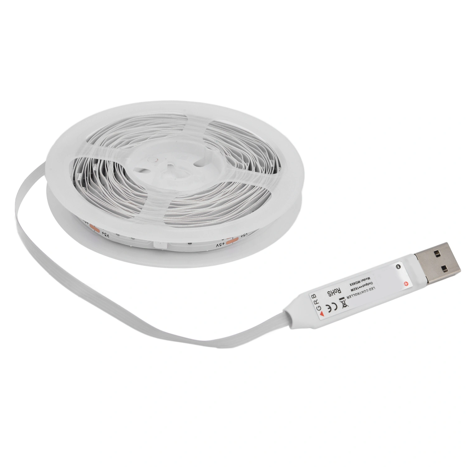 RGB 90LED 5050 Strip Lights Bluetooth APP Control TV Background Tape Lights with USB Plug 5m / 16.4ft