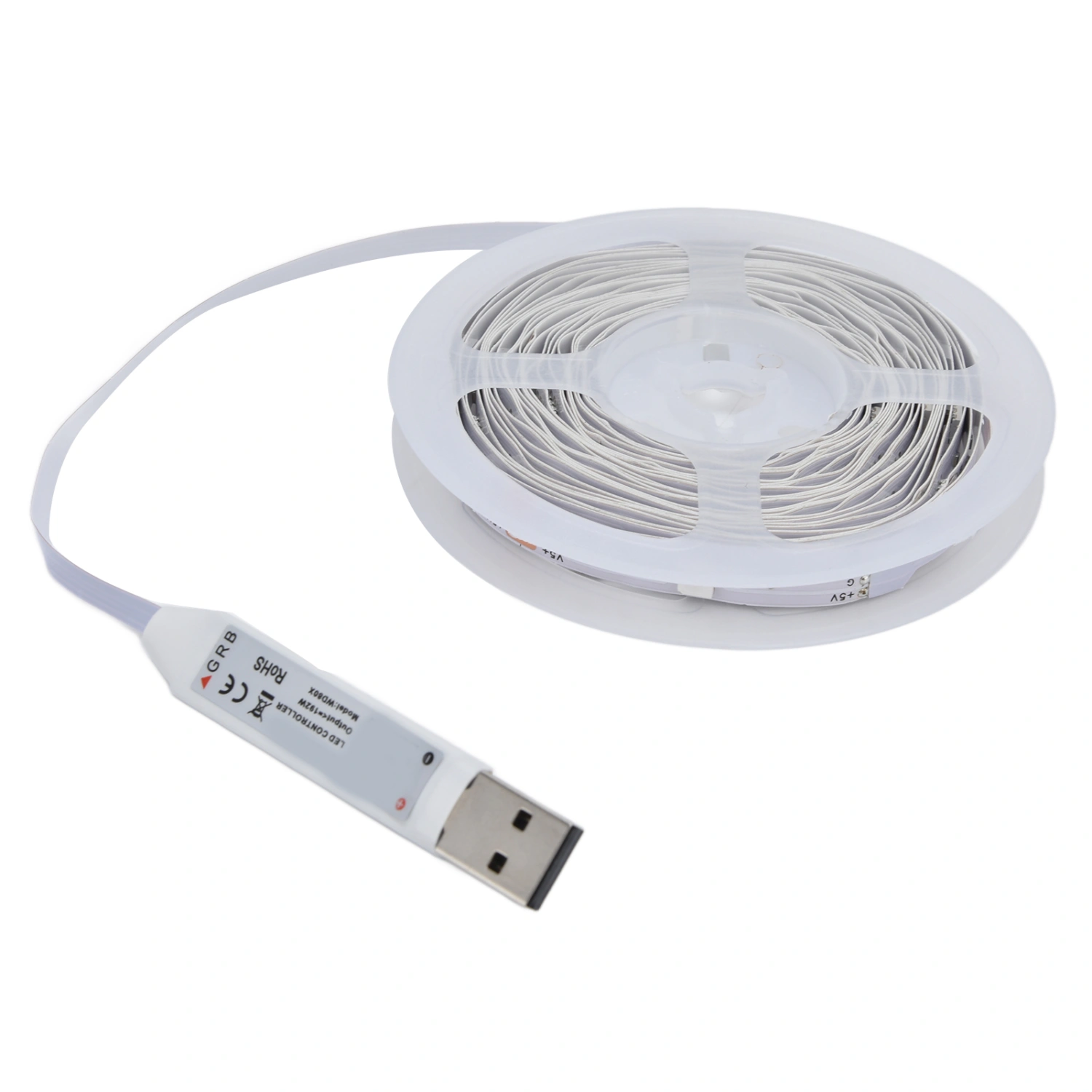 RGB 90LED 5050 Strip Lights Bluetooth APP Control TV Background Tape Lights with USB Plug 5m / 16.4ft