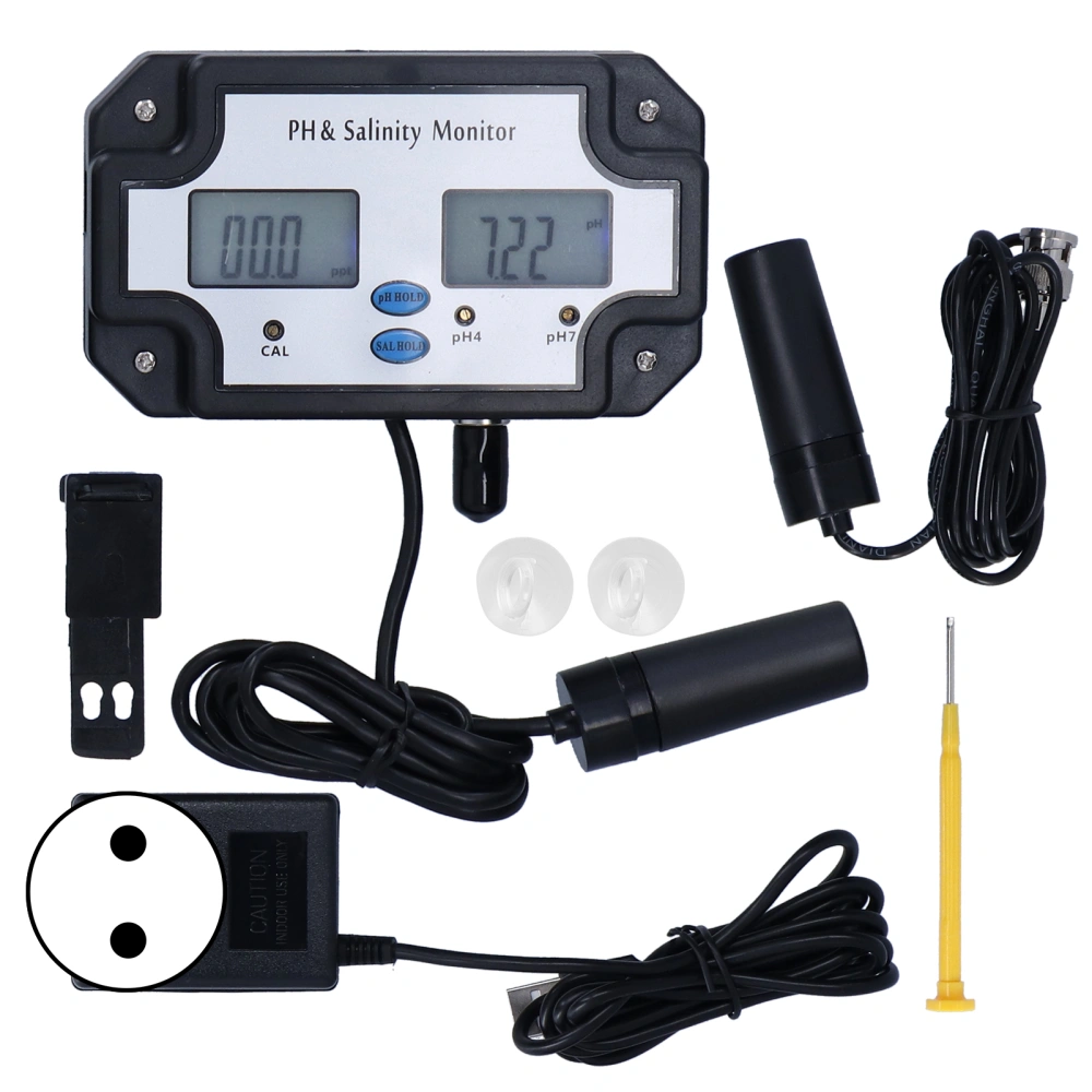 PH‑2685 DC 6V Mini Water Quality Tester Professional High Accuracy ATC Salinity PH Hydroponic MonitorEU Plug 230V