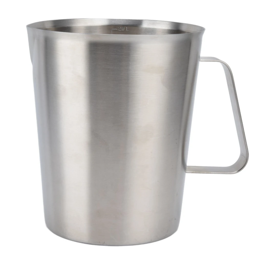 Measuring Cup 304 Stainless Steel CorrosionResistant Coffee Milk Frothing Cup with Scale for Home Coffee Shop(2000ML )