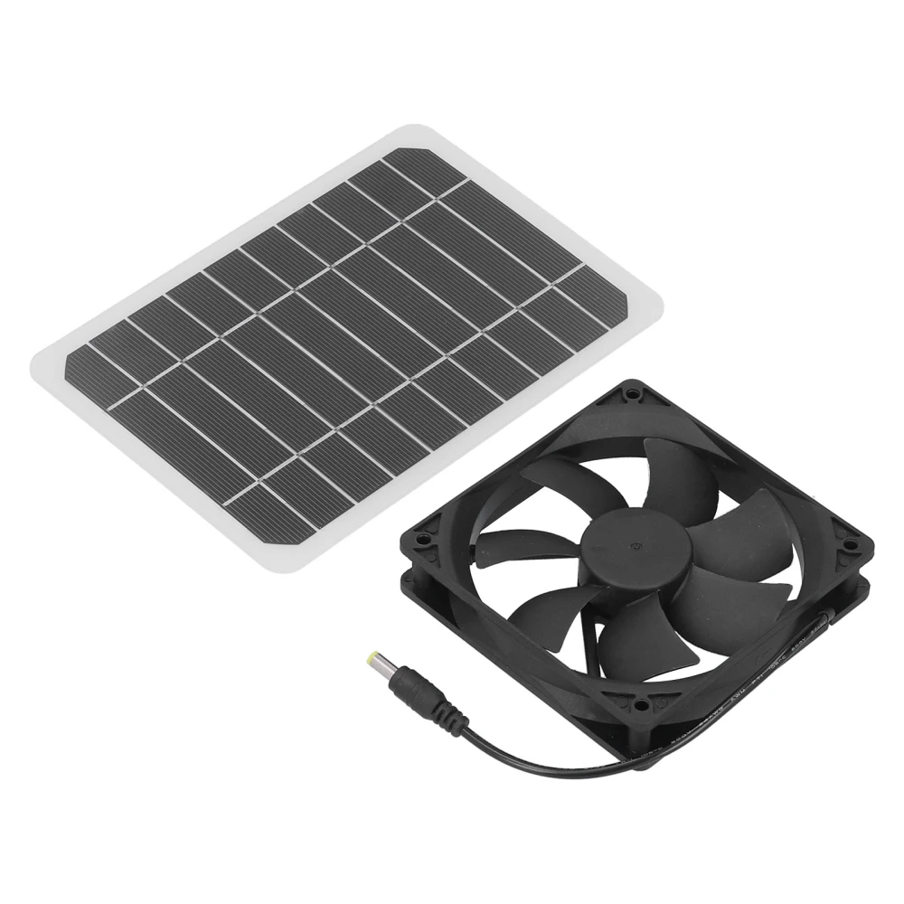 6W Solar Panel with Cooling Fan Mini Ventilator Solar Powered Exhaust Fan for Pet Dog Chicken House