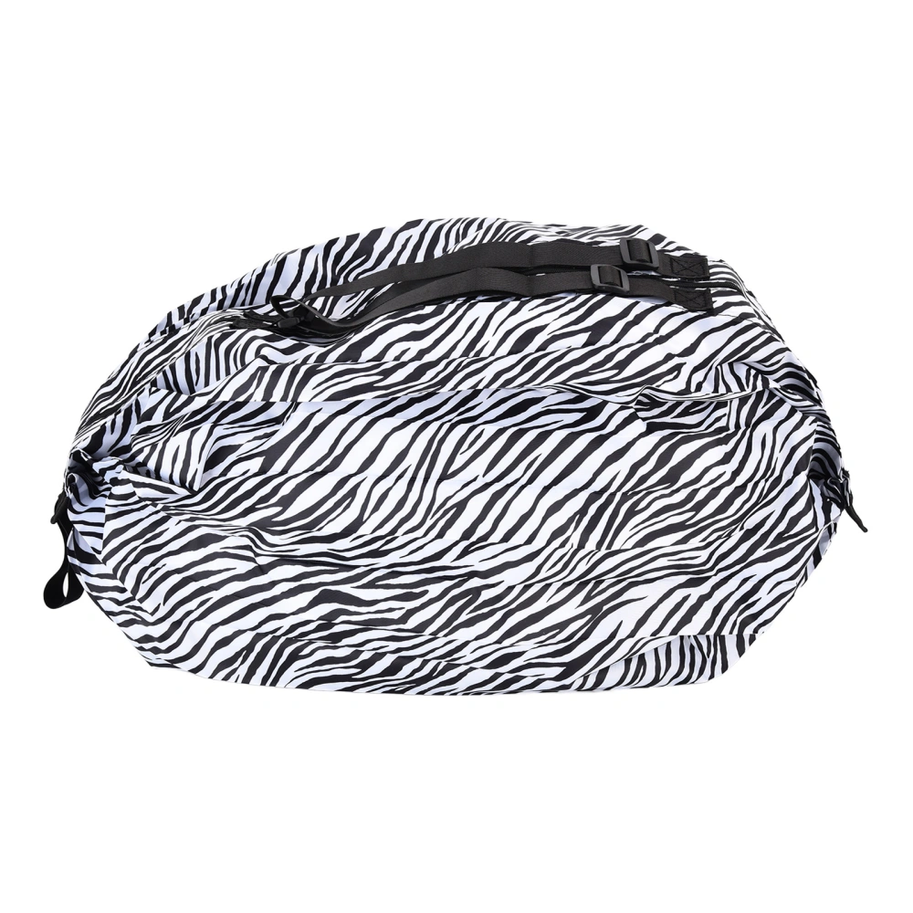 Stylish Reusable Shopping Bag Oxford Cloth Portable Foldable High Capacity Shoulder Bag Waterproof ToteZebra Stripe