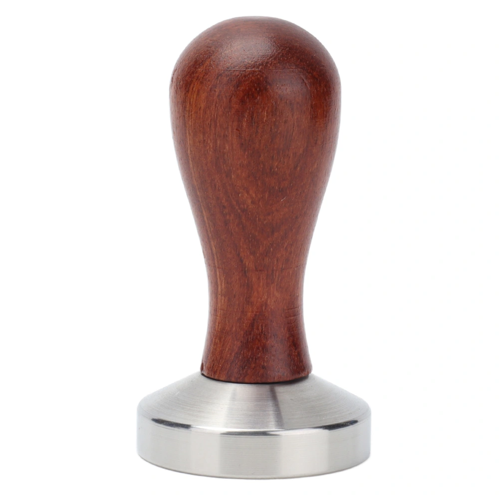 53mm Coffee Tamper with Wooden Handle Stainless Steel Coffee Powder Hammer for Restaurant