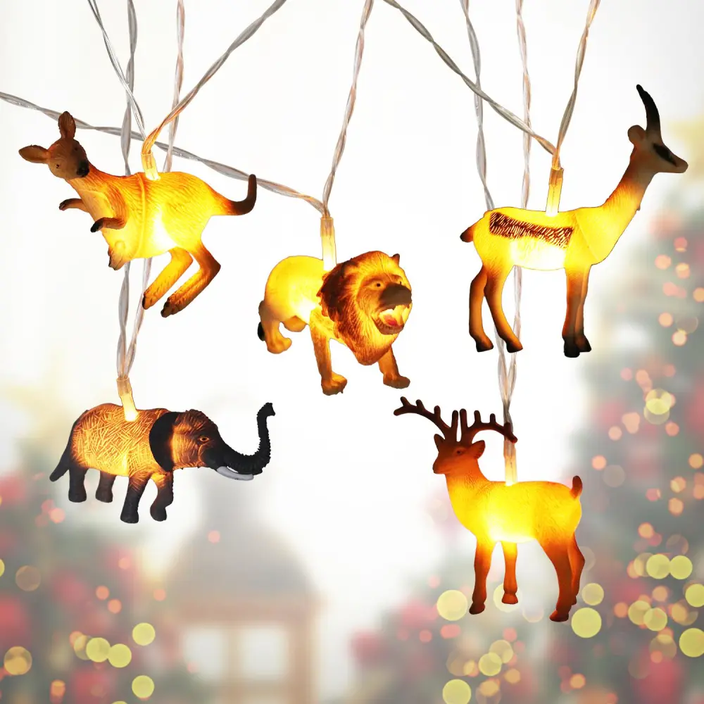 Animal String Lights 10 LEDs Small Animals String Lights Children Room Decoration for Kids Room Indoor String Lights