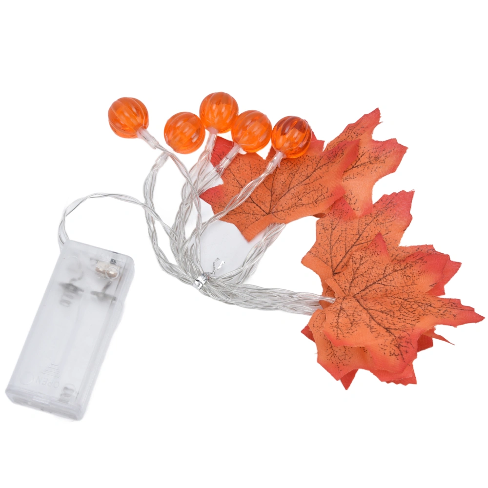 LED Fall Light 10LEDs Battery Powered Pumpkin Maple Leaf String Light For Party Gathering Yard