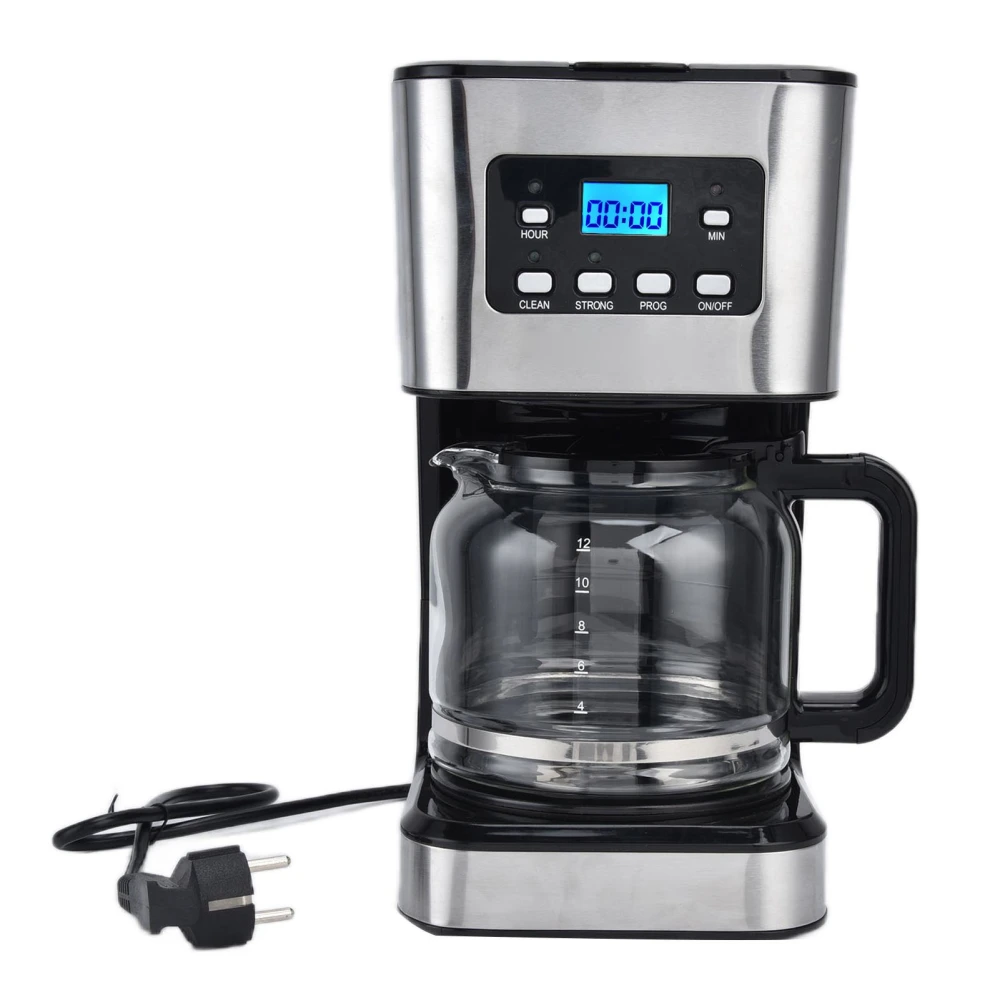 1.5L Drip Coffee Machine 12 Cup Coffee Maker with Timer Automatic Extraction for Home and Cafe EU Plug 220‑240V