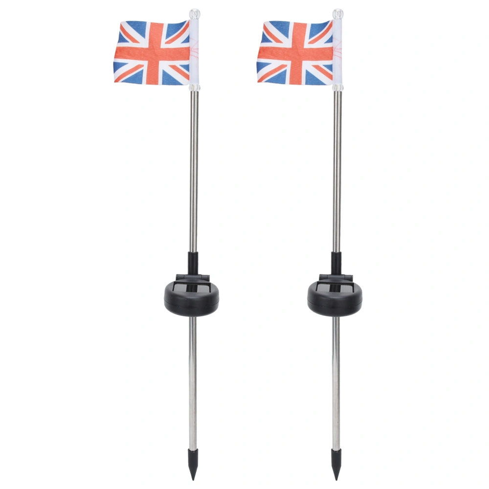 2PCS Solar UK Flag Light LED Solar Garden Lawn Lamp for Outdoor Landscape Decoration White Light