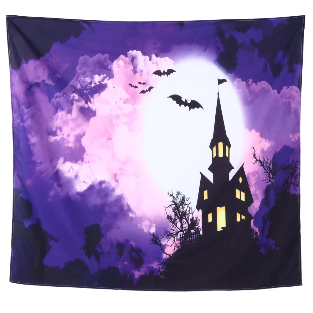 Halloween Castle Pattern Tapestry Wall Hanging Carpet Photography Background Home Party Decoration150x150cm / 59.1x59.1in