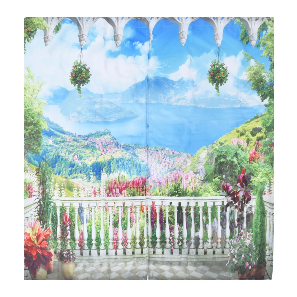 Polyester Fiber Window Curtain Innovative Digital Printing Hanging Blackout Curtain for Home Use170x200cm / 66.9x78.7in Type 24