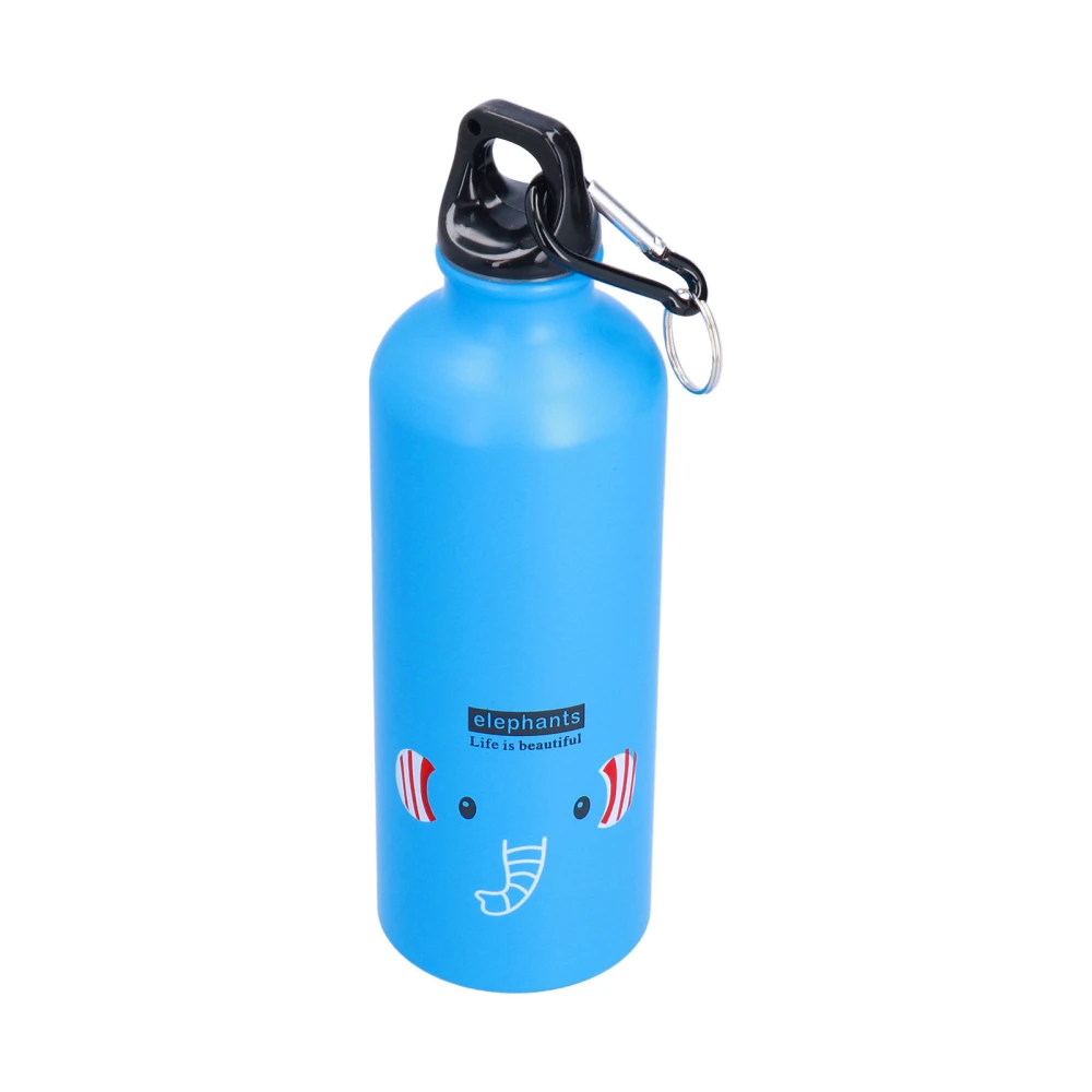 Kids Water Bottle Cute Cartoon 500ml Aluminum Insulated Water Bottle Sport Water JugBlue Elephant