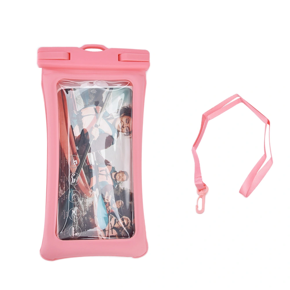 TPU Universal Floating Waterproof Phone Bag Pouch Cover with Lanyard for Below 7.2‑inch PhonePink