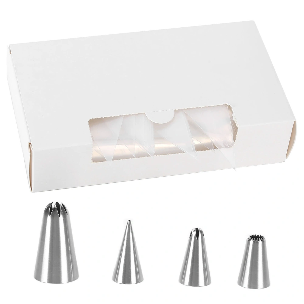 12in 50pcs Disposable Piping Bag Thickened PE Icing Bag Nozzle Set for Home Kitchen Bakery50Pcs Icing Bag Set(with Icing Tips)