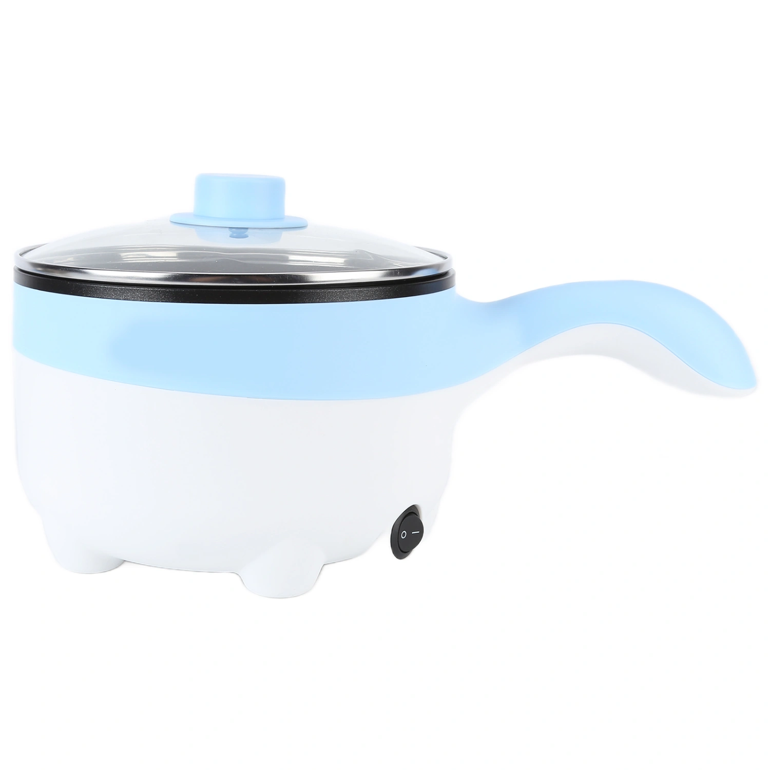 24V 2L Car Electric Cooking Pot Stainless Steel Non Stick Multifunction Cooker with Steamer(Sky Blue )