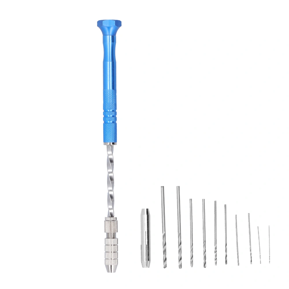 Hand Drill Jewelry Carving Drill Blue Stainless Steel Punching Drilling Tool for Woodworking