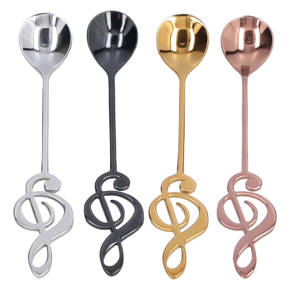 304 Stainless Steel Spoon Innovative Musical Notes Stirring Spoon for Coffee Wedding 4Pcs