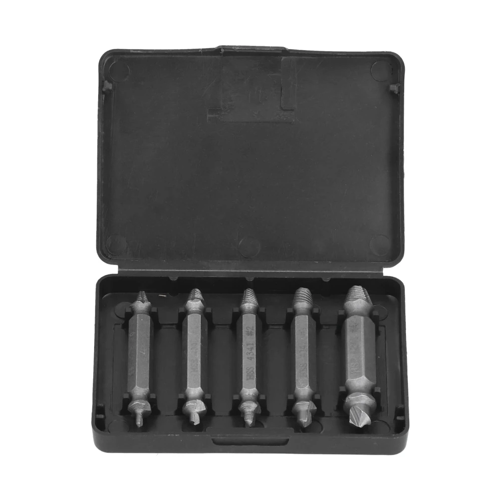 5Pcs Headless Screw Remover Double Heads Metal Bolt Extractor Tool Kit with Plastic Box