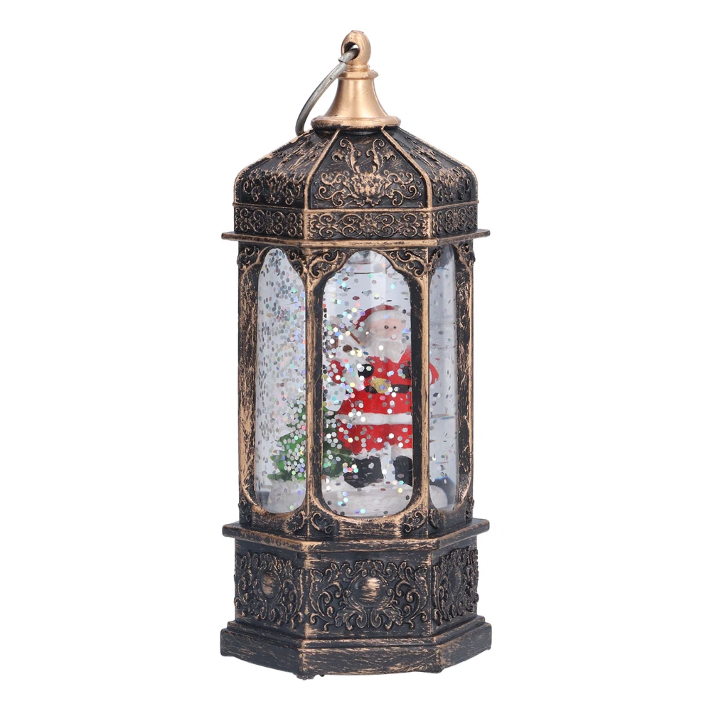 Christmas Lantern LED Crystal Santa Claus Lantern Lamp Battery Powered Rotate Glitter for Party and Festival