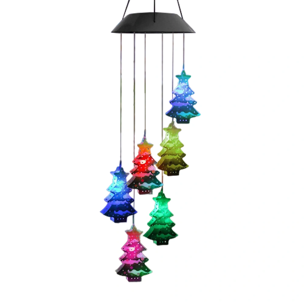 Christmas Solar Wind Chime Light Outdoor Solar Powered Waterproof LED Wind Chime Color Changing Light for Patio Garden Home