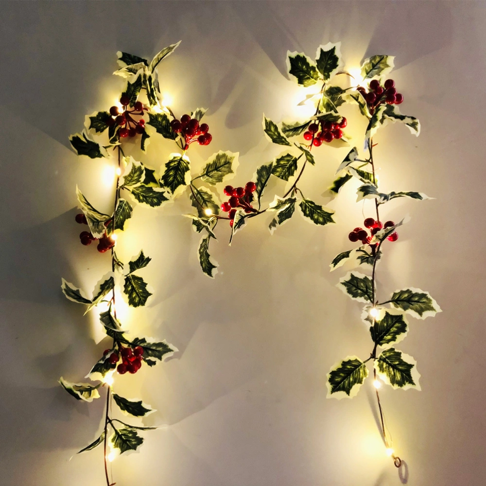 Christmas Led String Lights 2m 20LED Xmas Leaf Red Fruit Fairy Lights Christmas Holidays Christmas Lights Christmas Decorations