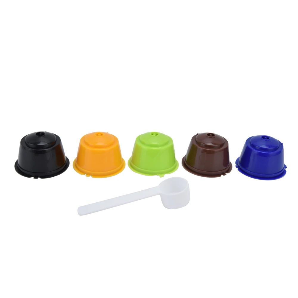 5Pcs Reusable Coffee Pod 50ml Refillable Coffee Capsule with Spoon Convenient to Use for Dolce Gusto