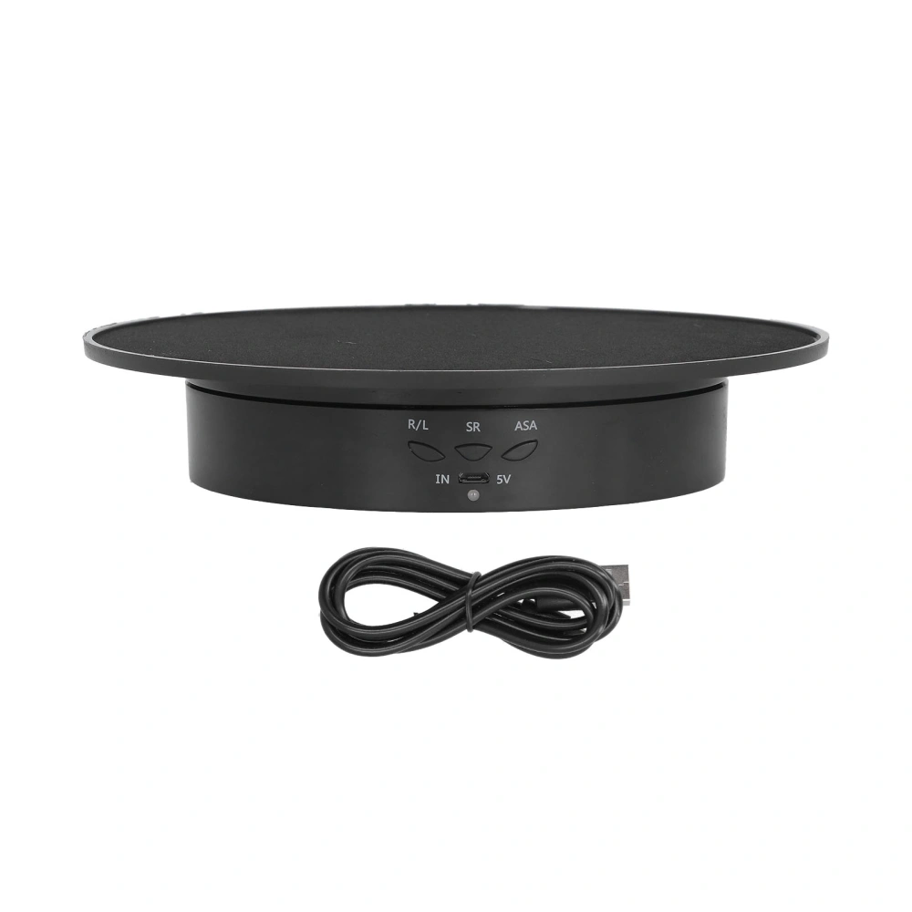 200mm Motorized Rotating Display Stand Bracket 3 Speed Adjustable USB Powered Jewelry Electric Rotating TurntableBlack