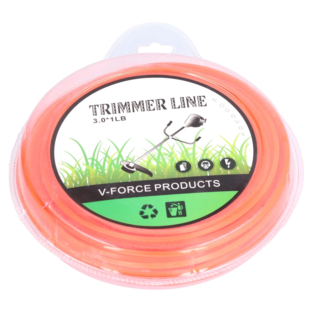 String Trimmer Replacement Line High Flexibility Easily Install Use Wear Resistant Mowing Nylon Trimmer Rope for MowersRed 3.0 Quadrate