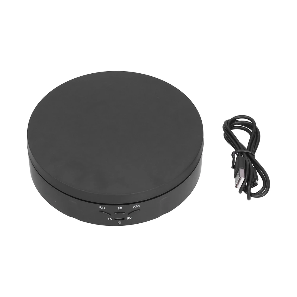 145mm 360° Round Auto Rotating Display Stand 3 Speed Control USB Powered Jewelry Turntable for ExhibitionBlack