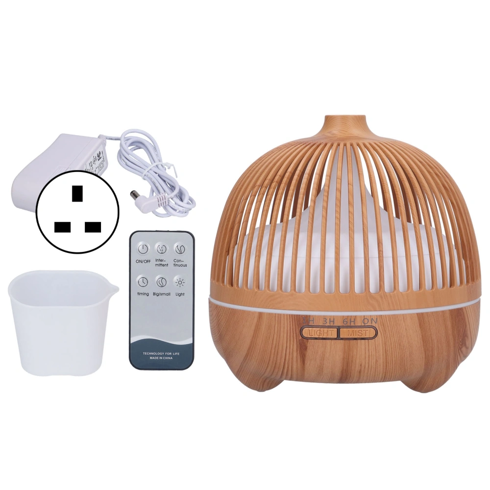 Household Air Humidifier 7 Color Changing LED Birdcage Hollow Ultrasonic Essential Oil Diffuser for Home 100‑240VUK Plug