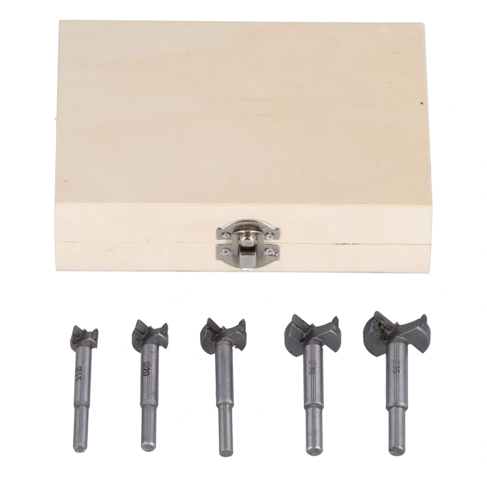 5Pcs Woodworking Drill Bit Set Hinge Hole Cutter Hinge Hole Drilling Boring Bit with Storage Case