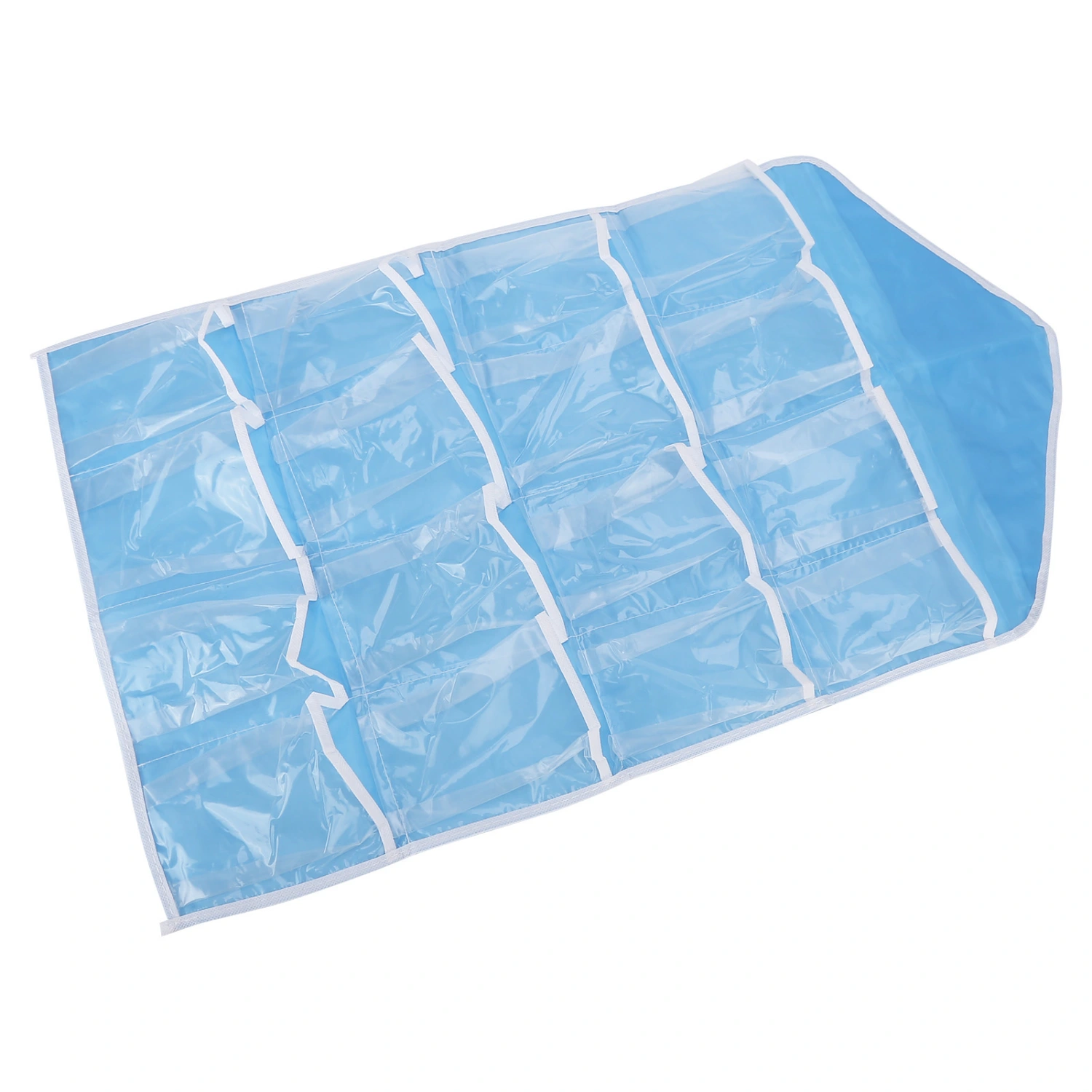 Wall Closet Hanging Organizers Over The Door Storage Bag Polyester Hanging Shelves Pocket for Bedroom Living RoomBlue
