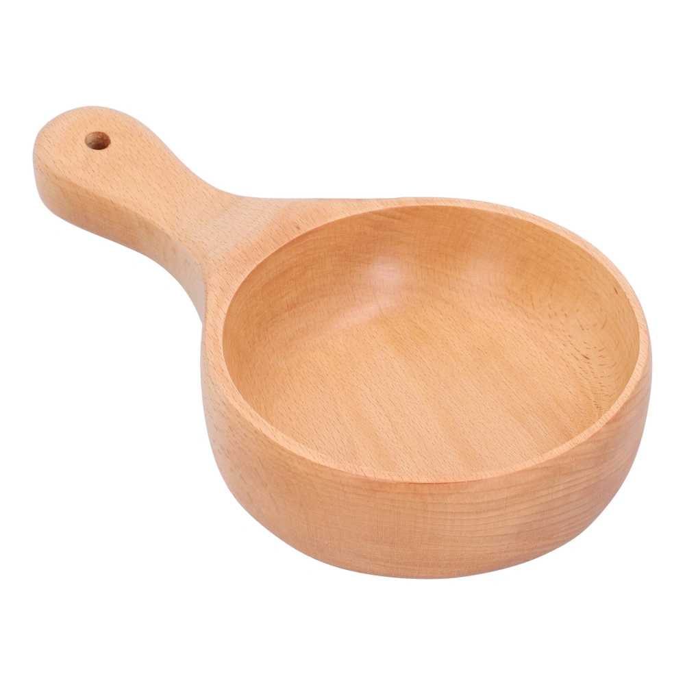 Salad Bowl Tableware Wooden Noodle Fruit Bowl with Handle Utensils for Home Kitchen28.5x18x5cm