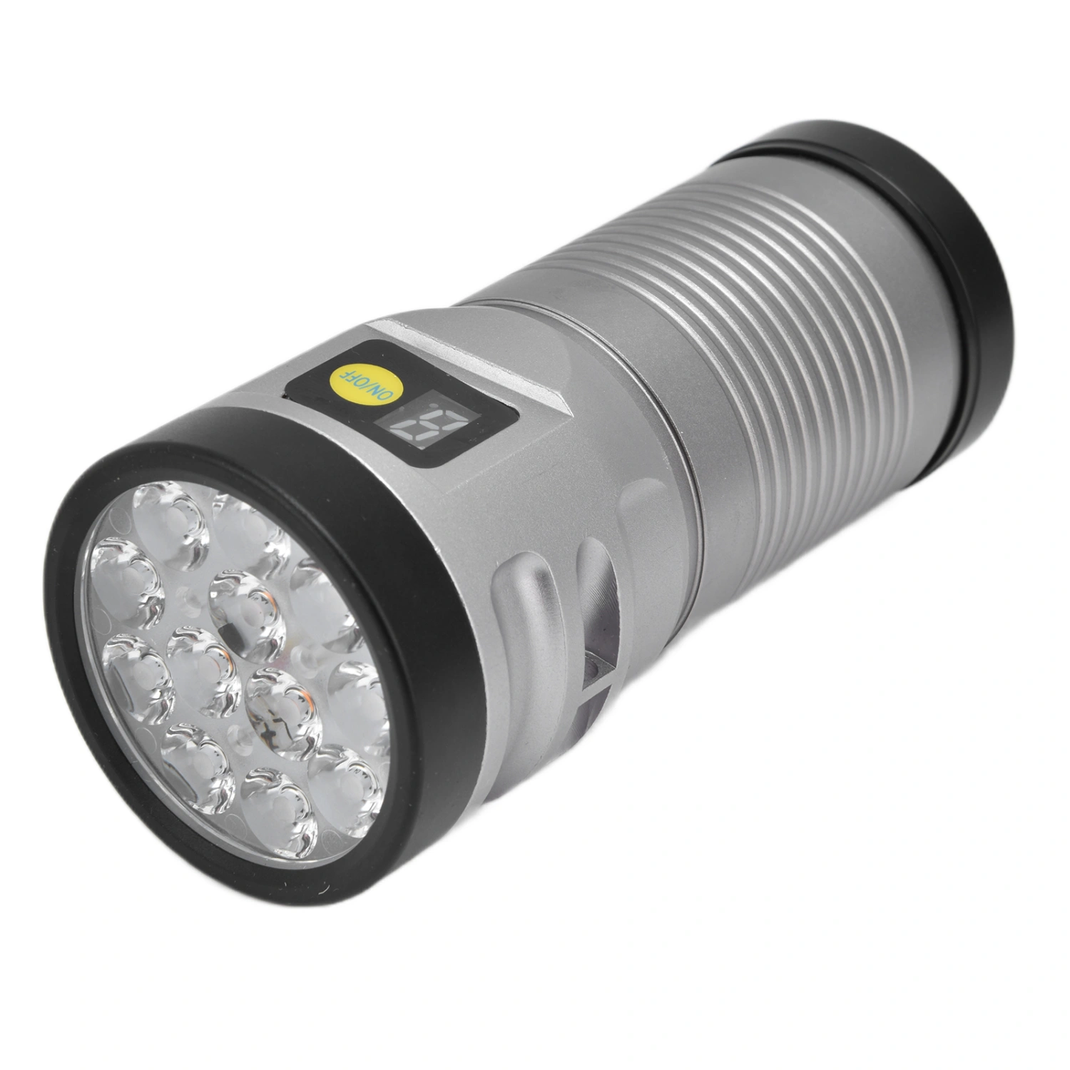 Brightest Flashlight LED 8 Modes Type C 9000mAh Waterproof Multifunctional Outdoor Light for CampingGrey
