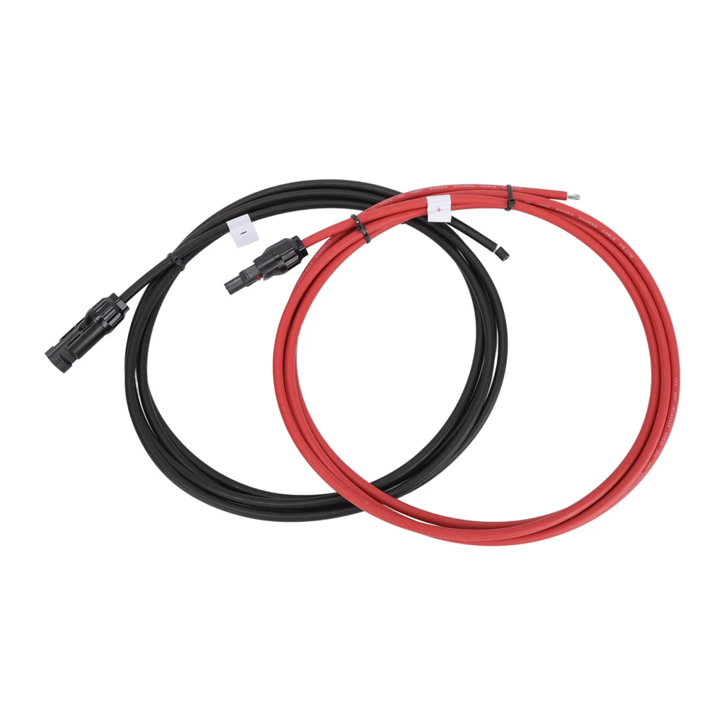 3 Meter Connected Copper Cables Solar Panel Extension Cable for Solar Photovoltaic Cable Equipment Black Red