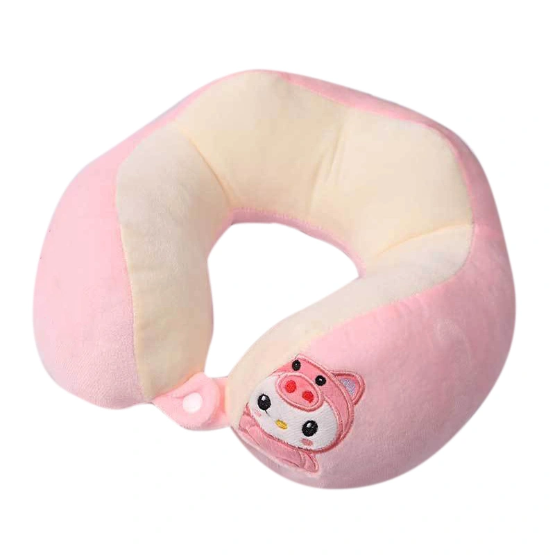 U Shaped Neck Pillow Portable Cute Head Pillow for Office Nap Travel Car Sleeping Double Embroidery Pig