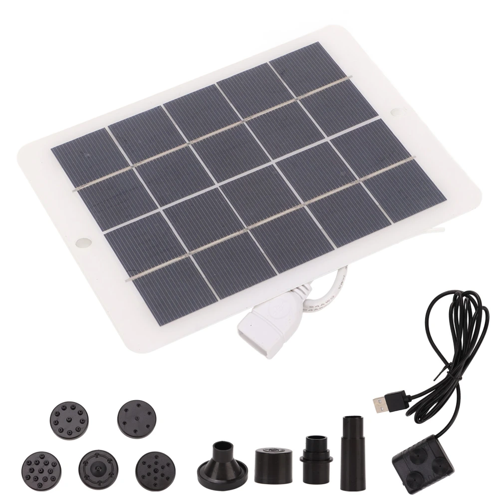 3W 5V Solar Water Pump Solar Fountain Outdoor Landscape DC Fountain for Bird Bath Ponds Garden