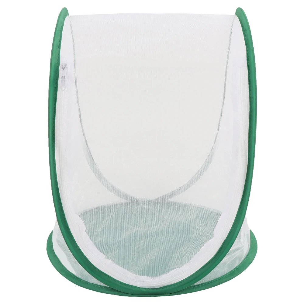 Large Green Insect Mesh Cage Butterfly Habitat Foldable with Handle for Insect Observation Feeding